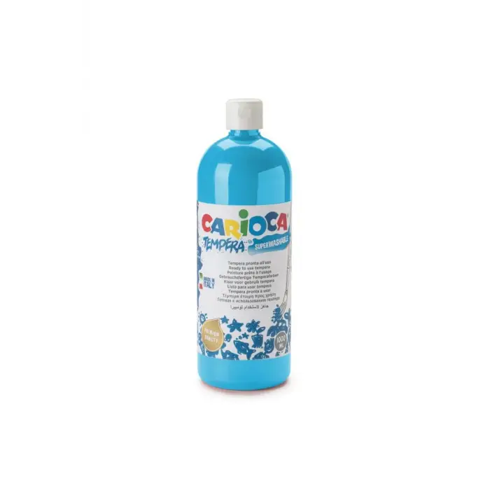 Tempera Boya - Açık Mavi (SÜPER YIKANABİLİR) 1000ml - 1350gr / Plastik Şişede