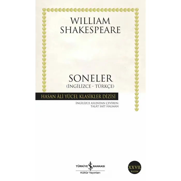 William Shakespeare Soneler (İngilizce-Türkçe)