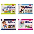 4 Mini Puzzle Set Sevimli Dinazorlar - Sevimli Korsanlar - Uzay Macerası - Masal Kahramanları