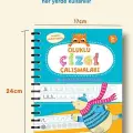 Oluklu Çizgi Çalışmaları Kitabı Sihirli Uçan Mürekkepli Kalem Hediyeli 4-7 Yaş