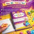 Oluklu Güzel Yazı Defteri Sihirli Uçan Mürekkepli Kalem Hediyeli 4-7 Yaş