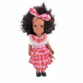 Siyahi Bebek 36 CM Kıyafetli Kız Bebek