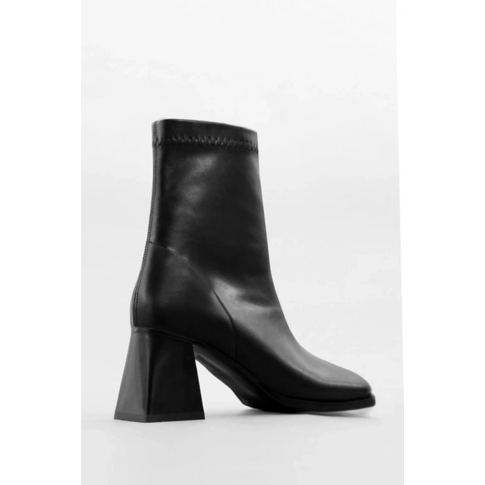 Kadın Bot Siyah Kalın Topuklu Streç Boots
