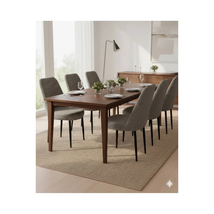 Likralı 6lı Sandalye Kılıfı Pamuklu Yıkanabilir