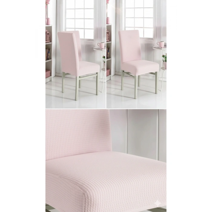 Pitikare Sandalye Kılıfı Esnek Pamuklu Kumaş 1 Adet Yıkanabilir Pudra