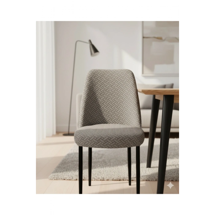 Tuğla Desen Oval Sandalye Kılıfı Likralı Esnek Yıkanabilir Lastikli Sandalye Örtüsü( 1 Adet )