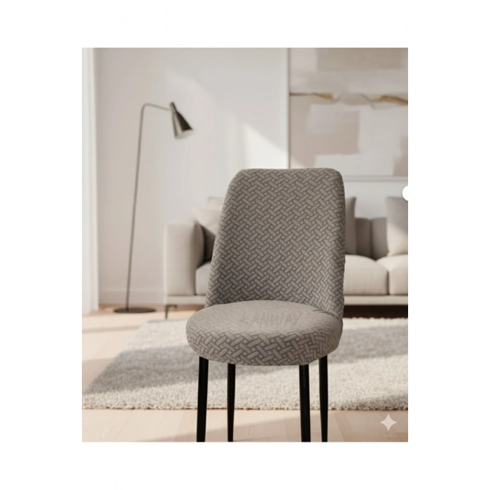 Tuğla Desen Oval Sandalye Kılıfı Likralı Esnek Yıkanabilir Lastikli Sandalye Örtüsü( 1 Adet )