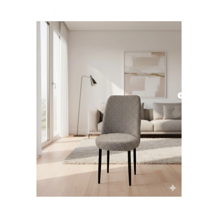 Tuğla Desen Oval Sandalye Kılıfı Likralı Esnek Yıkanabilir Lastikli Sandalye Örtüsü( 1 Adet )