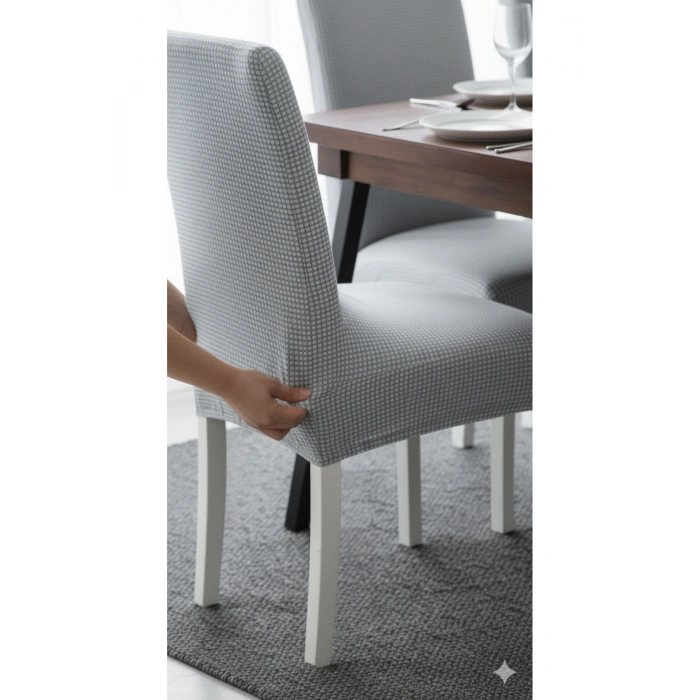 Likralı 6lı Sandalye Kılıfı Pamuklu Pitikare Yıkanabilir