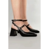 Kadın Siyah Topuklu Ayakkabı Kare Burun TPU Taban KSYHC102