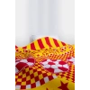 Tek Kişilik Pike Yatak Örtüsü 150x240 cm Taraftar Desen Sarı Kırmızı