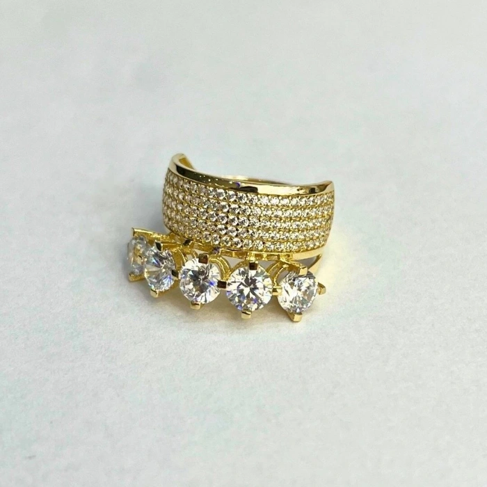 14 Ayar Altın 5 taşlı Alyans