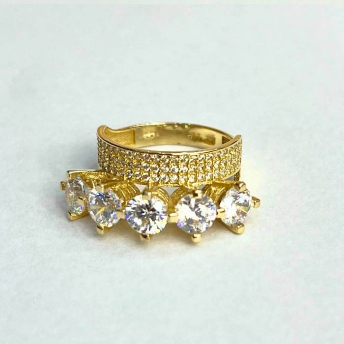 14 Ayar Altın Beştaşlı Tamtur Alyans