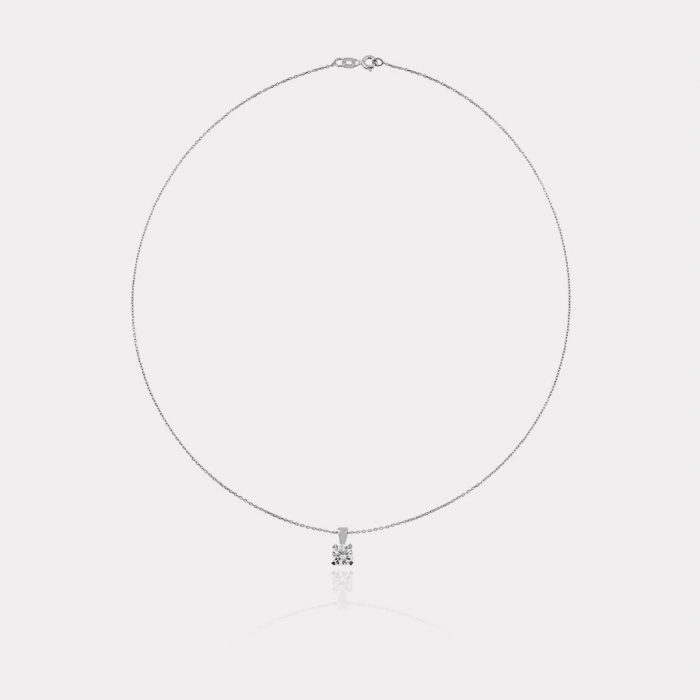 14 Ayar Altın Beyaz Tektaş Kolye