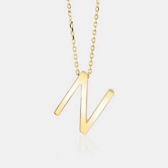 14 Ayar Altın Çapraz Harf Kolye