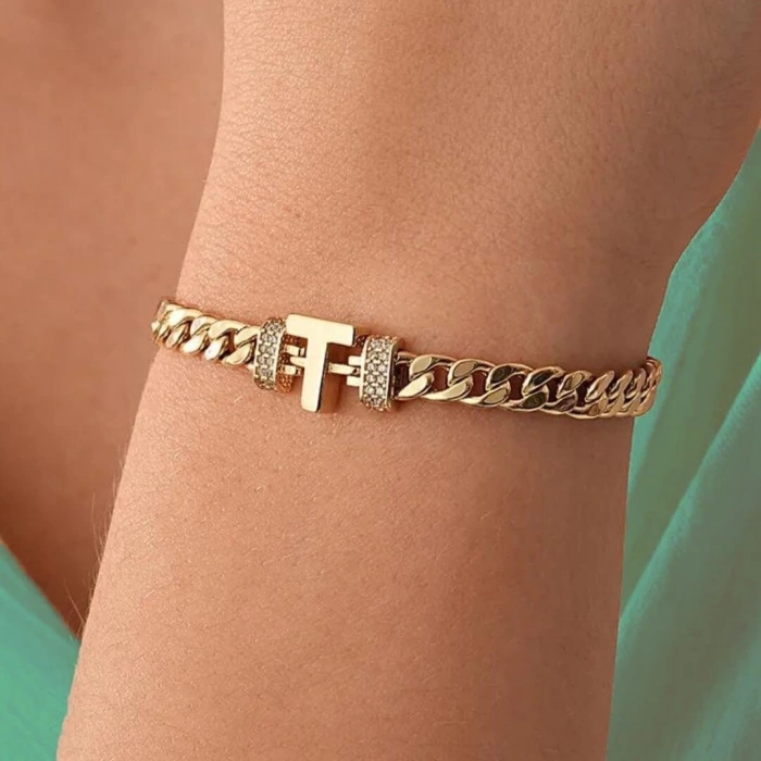 14 Ayar Altın Harfli Bileklik