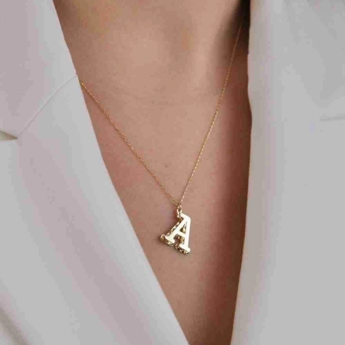 14 Ayar Altın Harfli Kolye