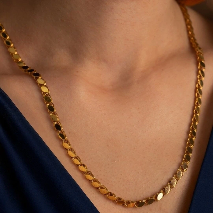 14 Ayar Altın Pullu Zincir