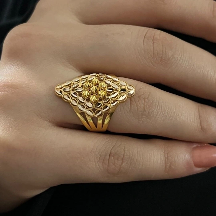 14 Ayar Altın Toplu Mekik Yüzük