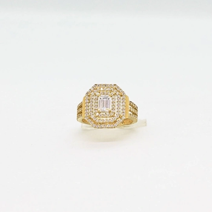 14 Ayar Altın Üç Kollu Baget Yüzük