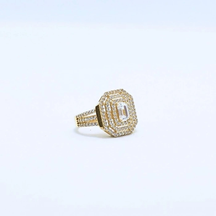 14 Ayar Altın Üç Kollu Baget Yüzük