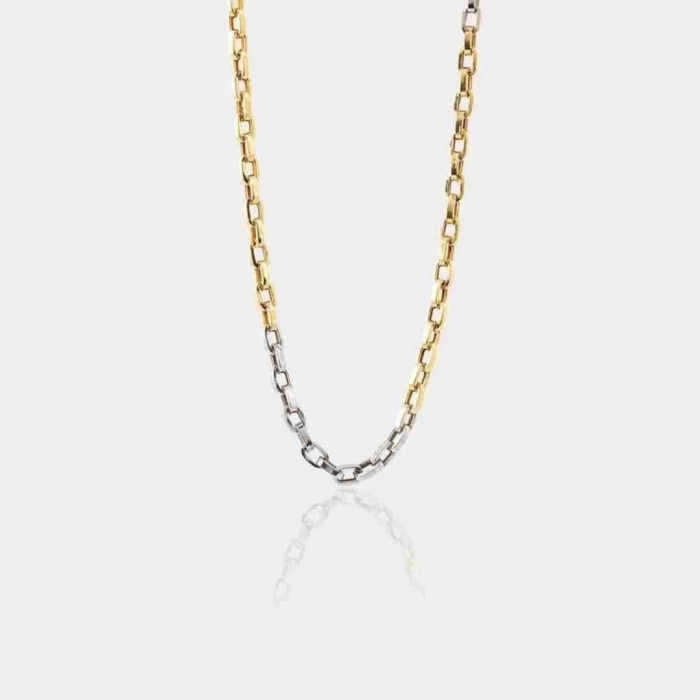 14 Ayar Erkek Renkli Altın Zincir 55 cm