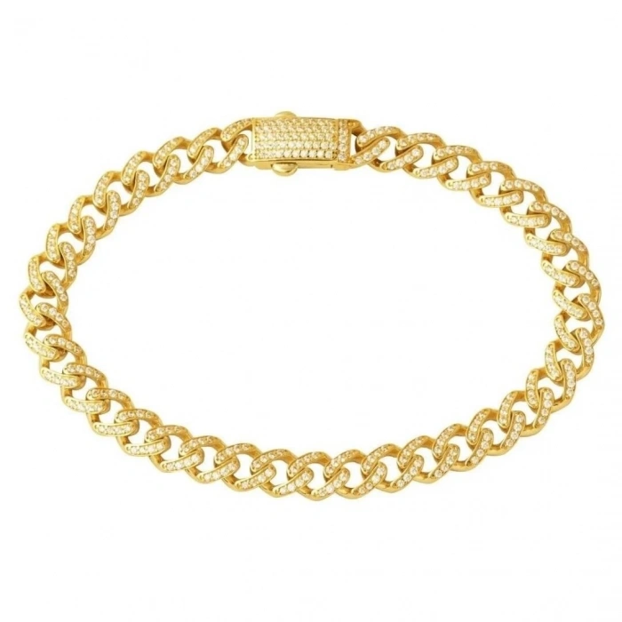 14 Ayar Sıra Taşlı Gurmet Altın Bileklik