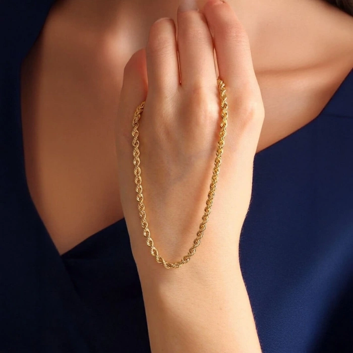 8 Ayar Altın Halat Zincir Kolye