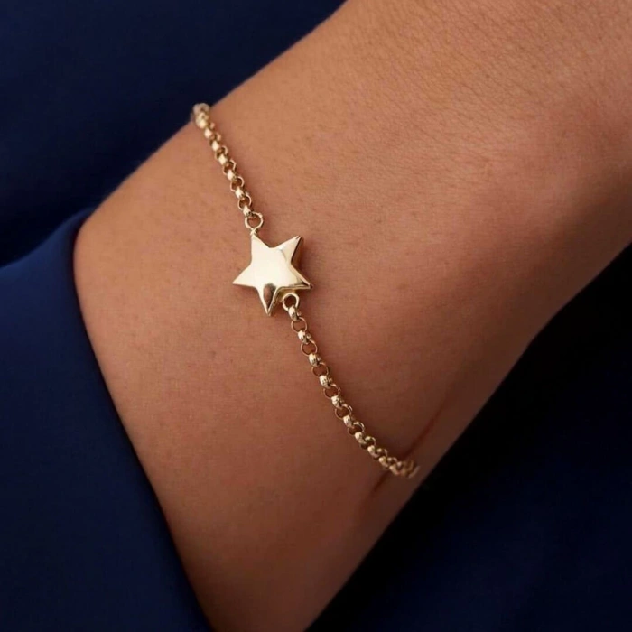 Altın Zincirli Yıldız Bileklik