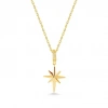 14 Ayar Altın Plaka Kutup Yıldızı Kolye