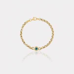 14 Ayar Altın Tek Nazar Boncuklu Çocuk Bilekliği