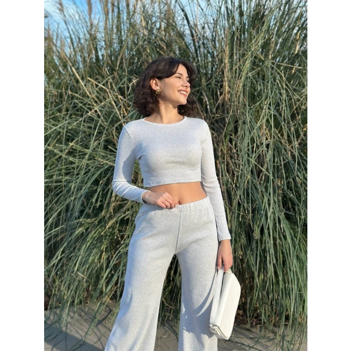 Bol paça altüst takım gri w1197