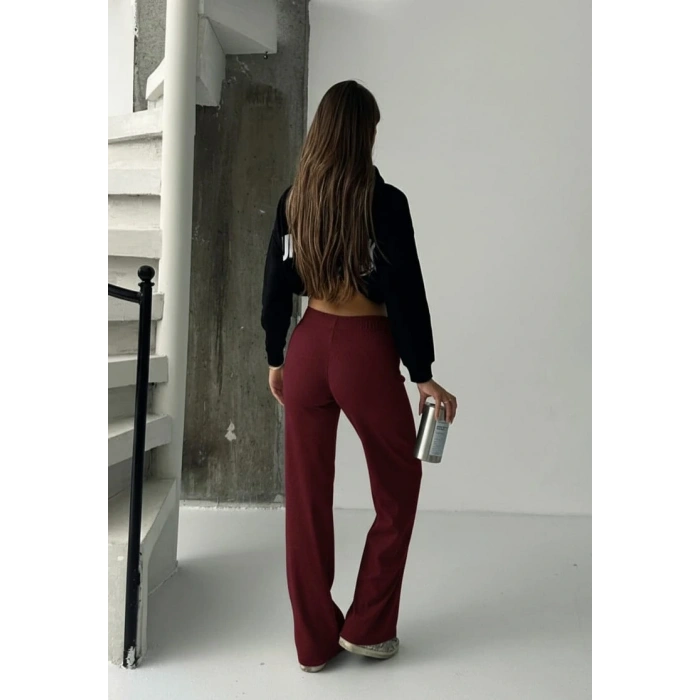 Fit comfort bej salaş pantolon bordo A6011