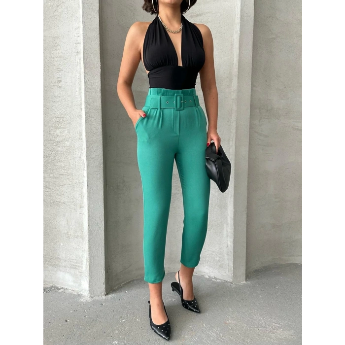 Kemerli havuç pantolon