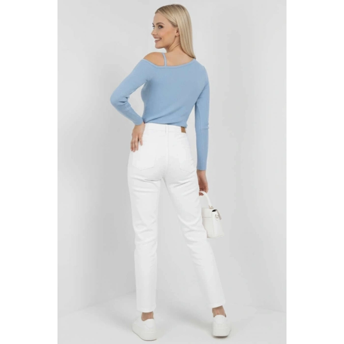 Tek Omuz İpli Bluz mavi t4328