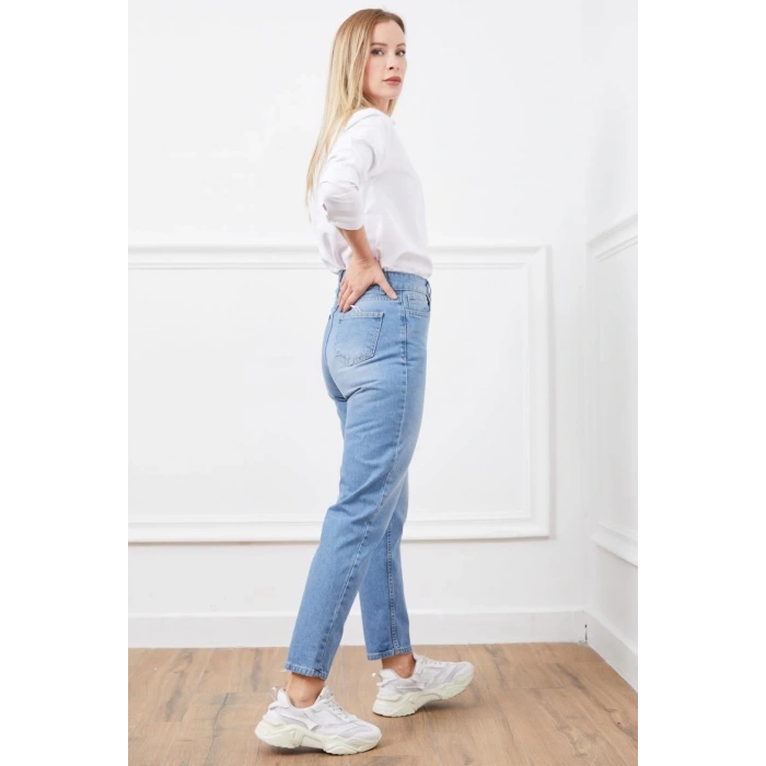 Yüksek bel mom jean pantolon