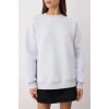 3 iplik şardonlu bisiklet yaka sweatshirt gri