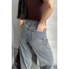 Palazzo bıyık kar yıkama buz mavi jeans pantolon d2008