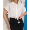 Sıfır kollu bağlamalı crop gömlek beyaz s255359