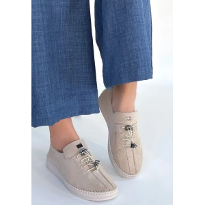 Warte Bej Süet Bağcıklı Spor Ayakkabı