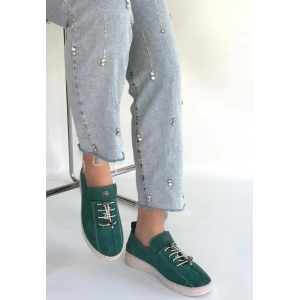 Warte Yeşil Süet Bağcıklı Spor Ayakkabı