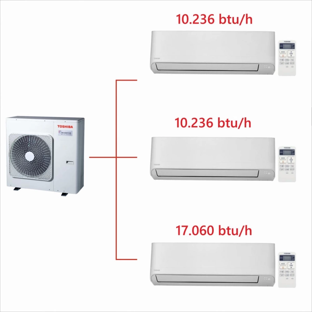 Toshiba 3M Multi Split Klima 10.000+10.000+17.000 BTU/h