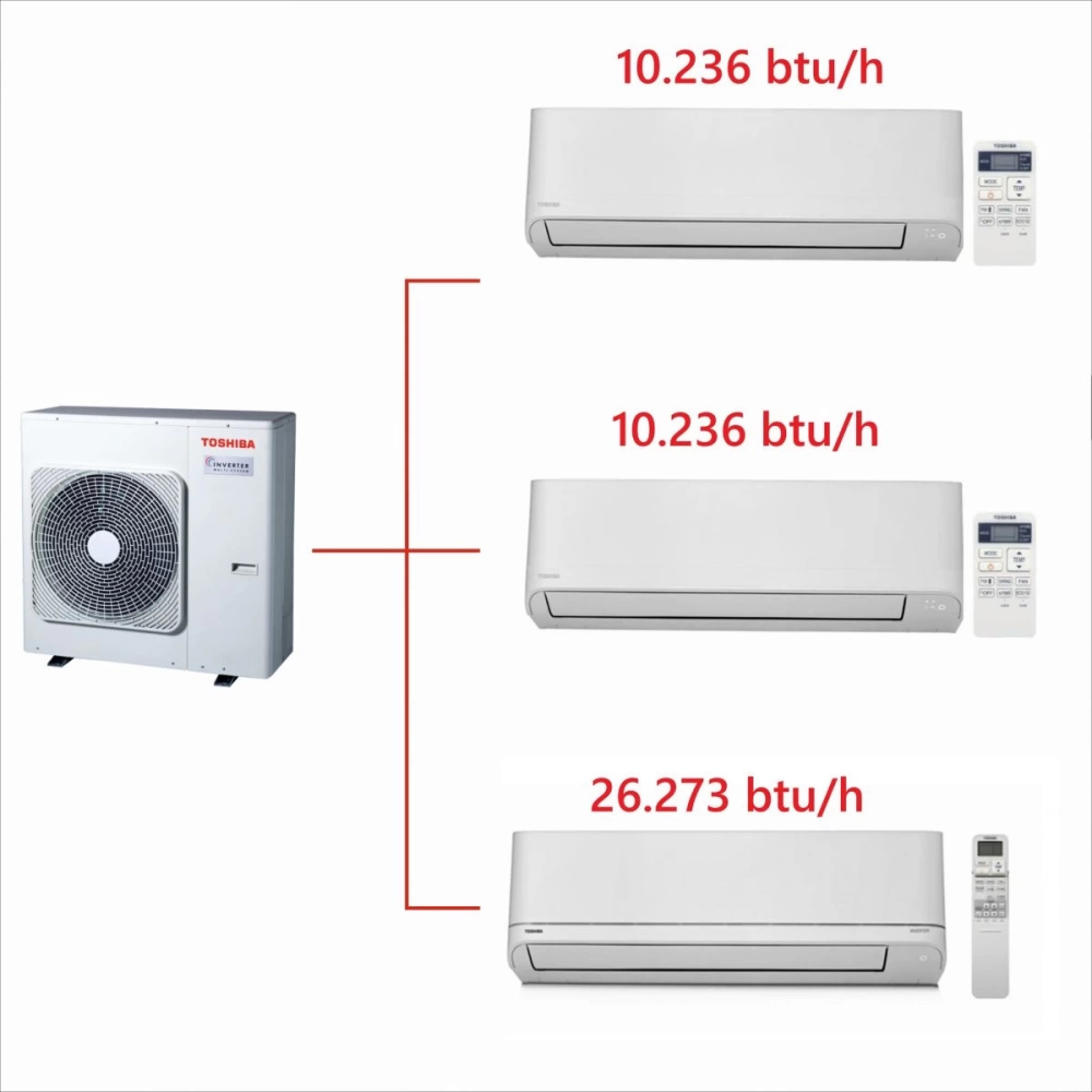 Toshiba 3M Multi Split Klima 10.000+10.000+24.000 BTU/h