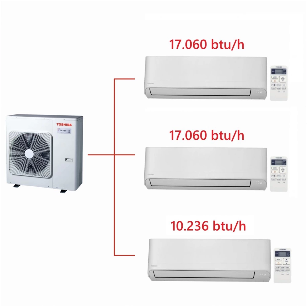 Toshiba 3M Multi Split Klima 17.000+17.000+10.000 BTU/h
