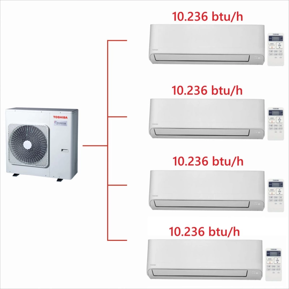 Toshiba 4M Multi Split Klima 10.000+10.000+10.000+ 10.000 BTU/h