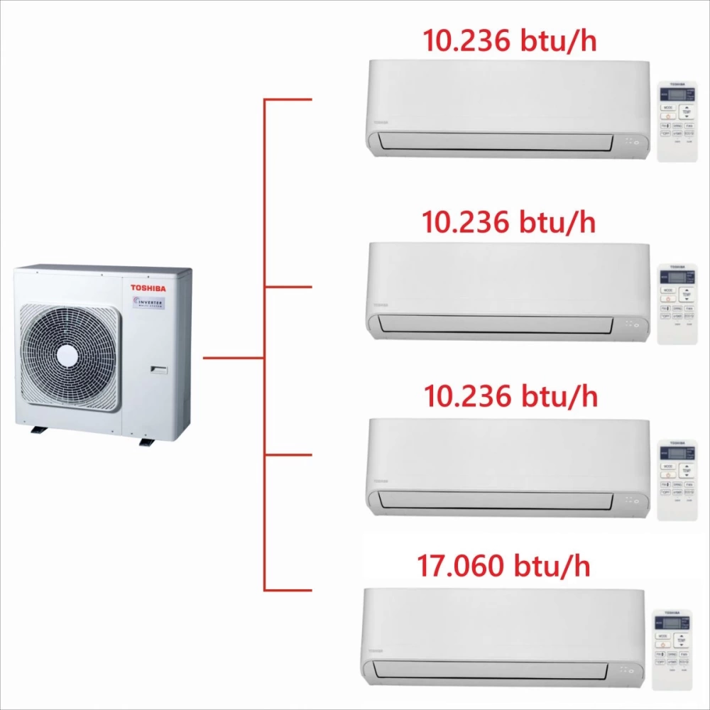 Toshiba 4M Multi Split Klima 10.000+10.000+10.000+ 17.000 BTU/h