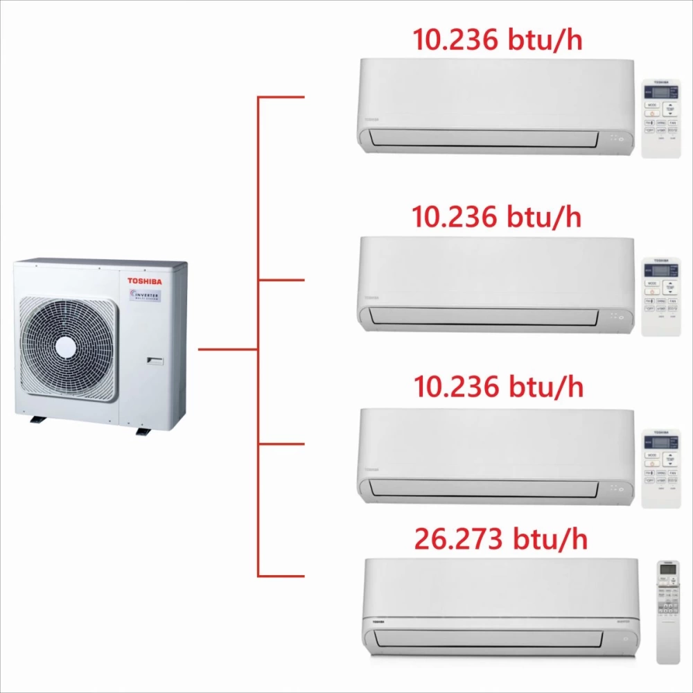 Toshiba 4M Multi Split Klima 10.000+10.000+10.000+ 24.000 BTU/h