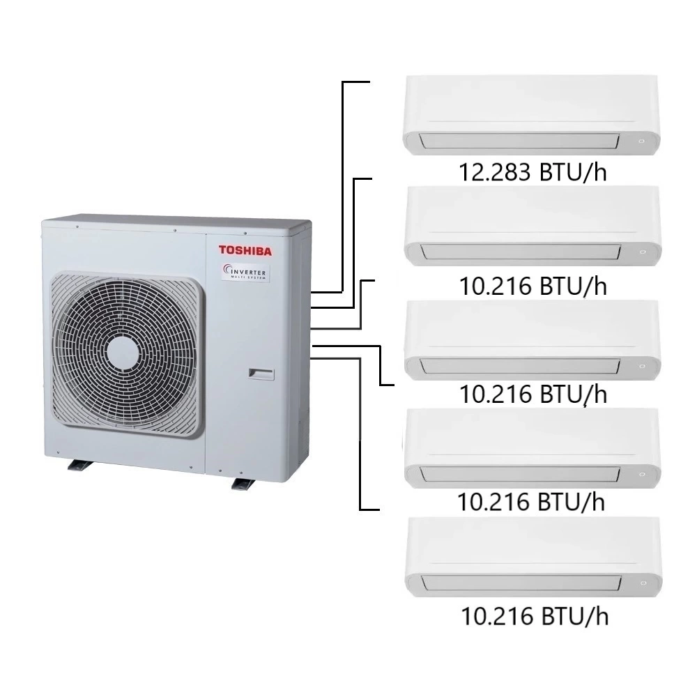Toshiba 5M Multi Split Klima 10.000+10.000+10.000+ 10.000+ 12.000 BTU/h
