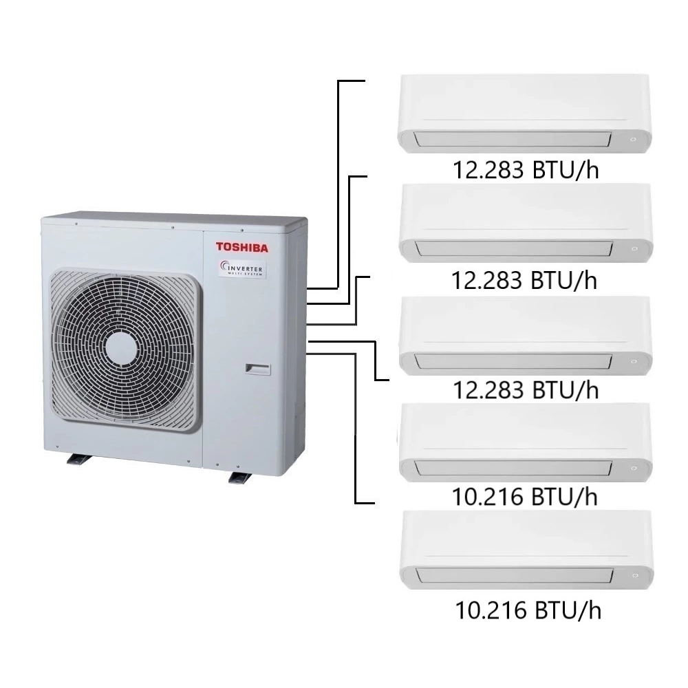 Toshiba 5M Multi Split Klima 10.000+10.000+12.000+ 12.000+ 12.000 BTU/h
