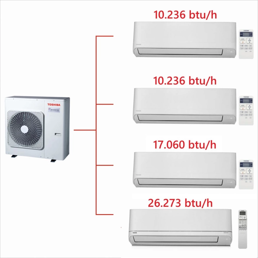Toshiba 5M Multi Split Klima 10.000+10.000+17.000+ 24.000 BTU/h